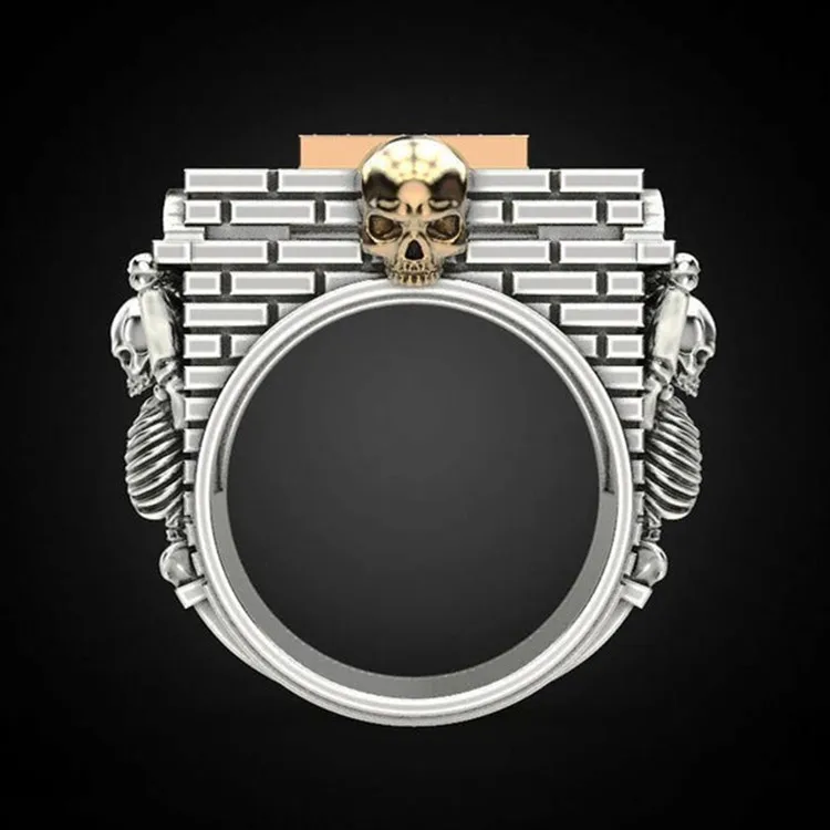 

Fashion Jewelry Rings, Ghost head ring, Punk ring for men