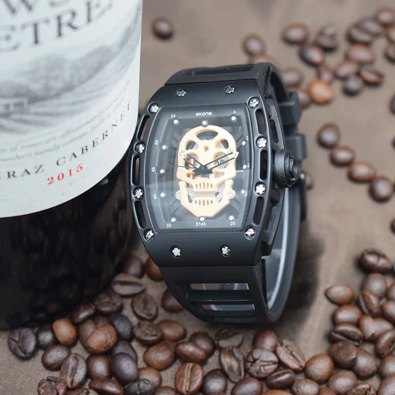 Часы наручные унисекс с черепом роскошные модные индивидуальные