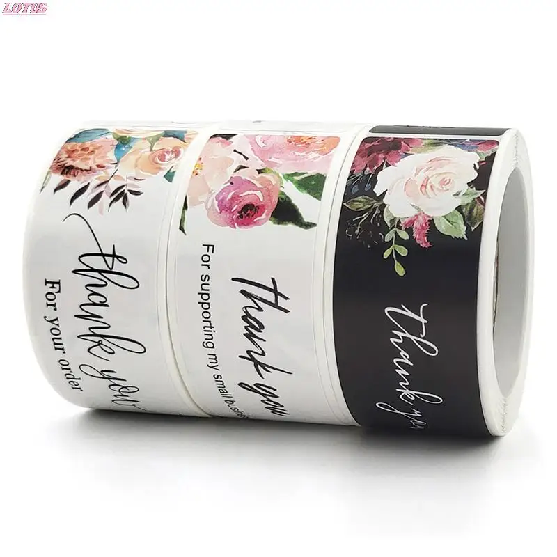 

120pcs/roll Thank you for your order floral sticker label sealing sticker labels