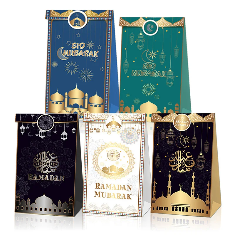 12 шт 2022 подарок Рамадан сумка с наклейками ИД Мубарак конфетная коробка для