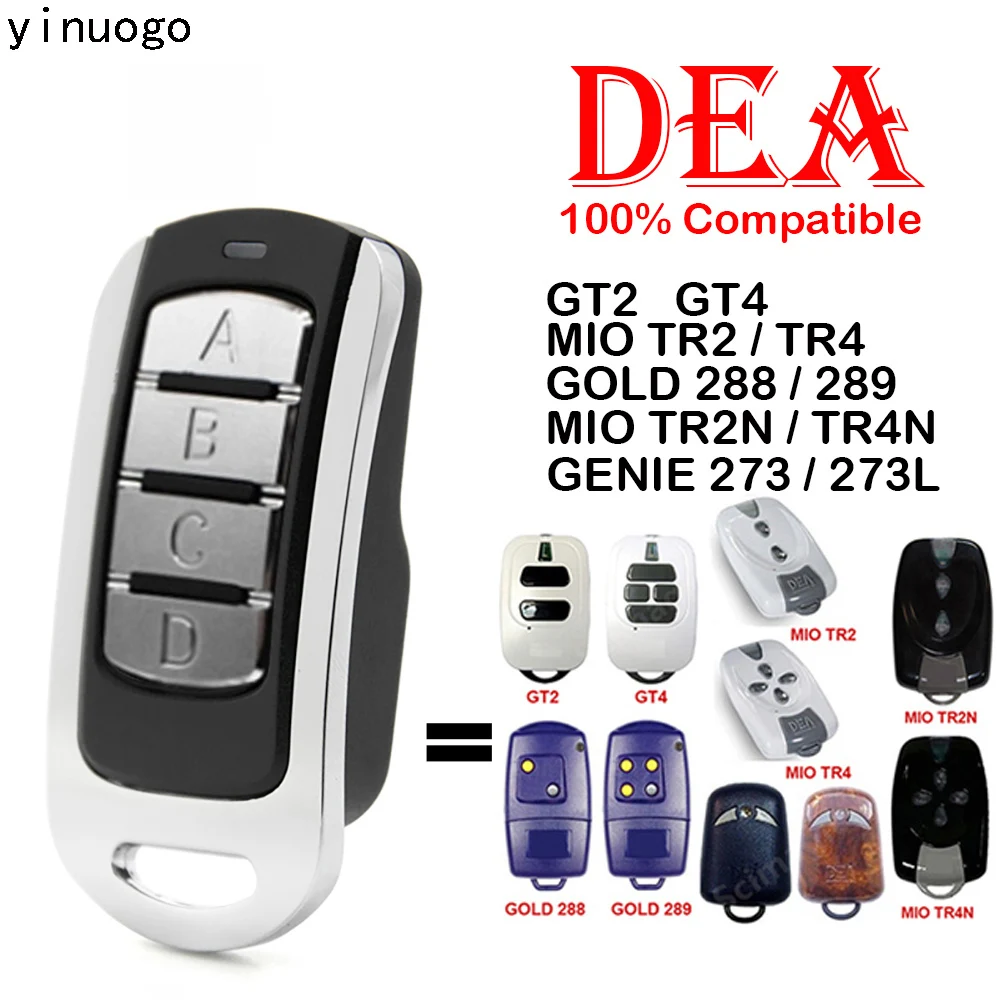 

For DEA MIO TR4N TR2N Remote Control DEA GENIE 273 273LGarage Door Opener 433.92MHz Garage Command Fixed Code and Rolling Code