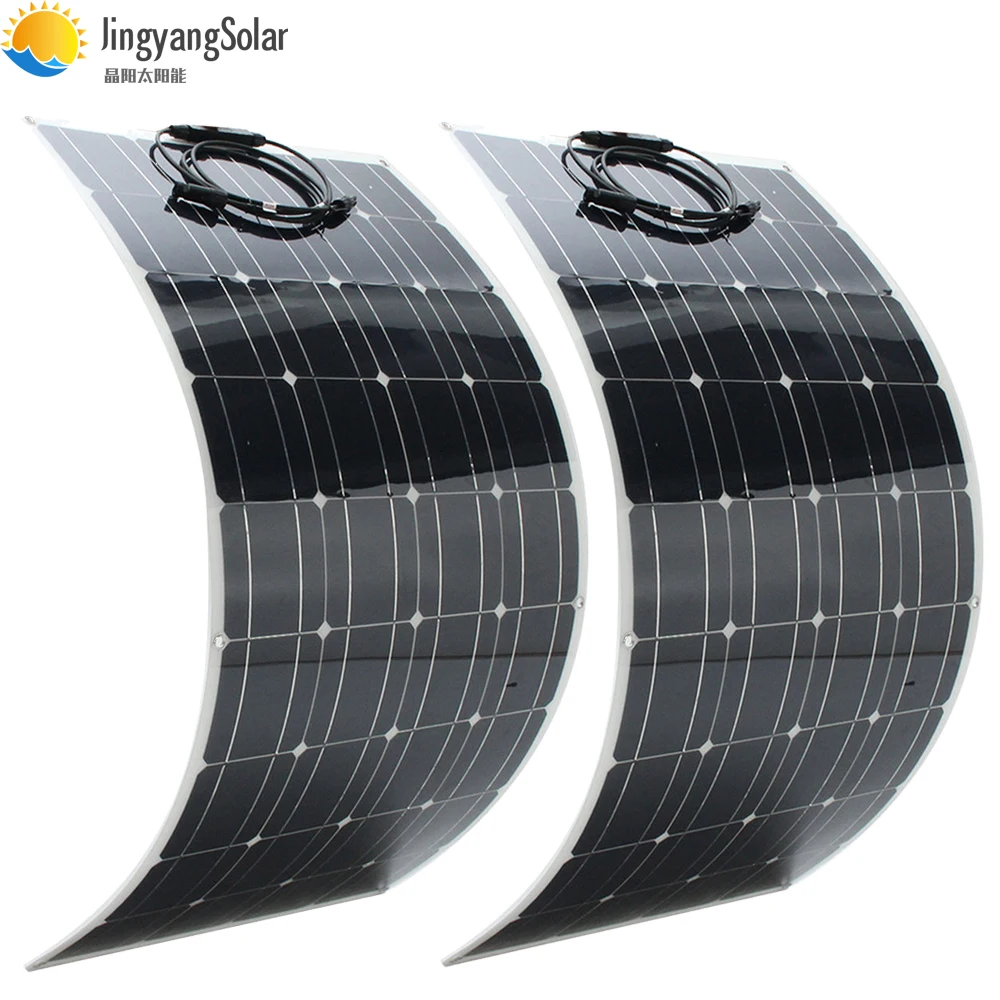 200W 100W Solar Panel 12V Flexible Monocrystalline Cell Off Grid System RV Marine 1PCS OR 2PCS 100w | Электроника