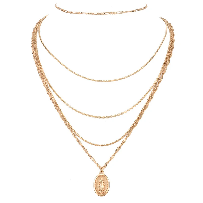 5 шт./компл. винтажная цепочка золотого и серебряного цвета Многослойная подвеска