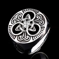 stainless steel vikings celtic knot signet biker ring