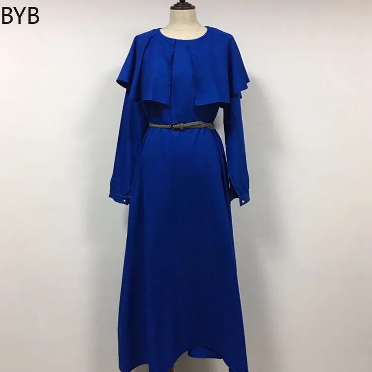 Элегантное мусульманское однотонное модное турецкое платье Abaya Сингапур полная