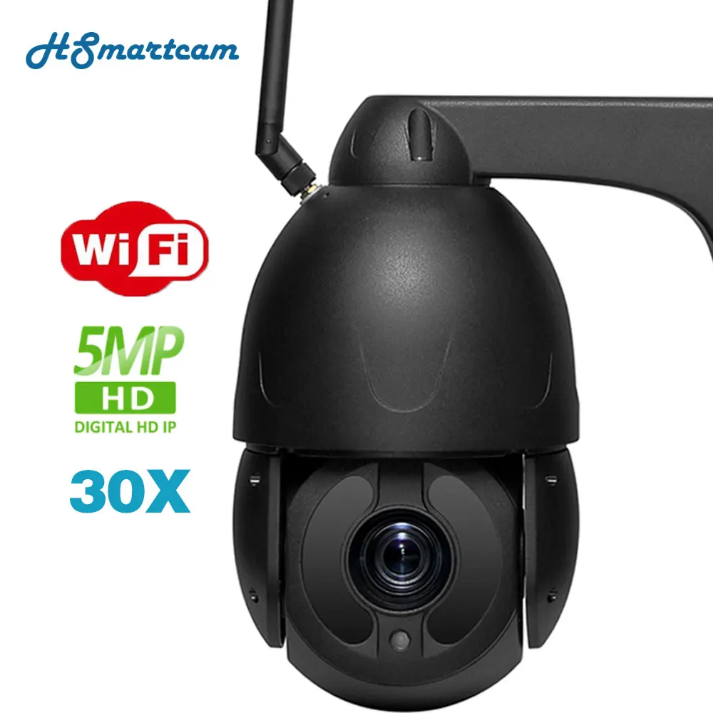 5MP Wireless WIFI Security PTZ IP AI Camera 30X Zoom  Outdoor Home Surveillance Dome Cam CCTV 80M IR Night Vision CamHi APP