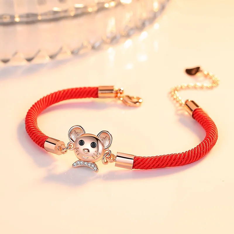 Женские браслеты мыши из розового золота браслет серебра 925 пробы с кубическим