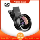 Комплект объективов APEXEL для мобильного телефона, портативная камера с супершироким углом обзора 0,45х и супермакро линзой 12,5x, HD для iPhone11, Xiaomi и других телефонов