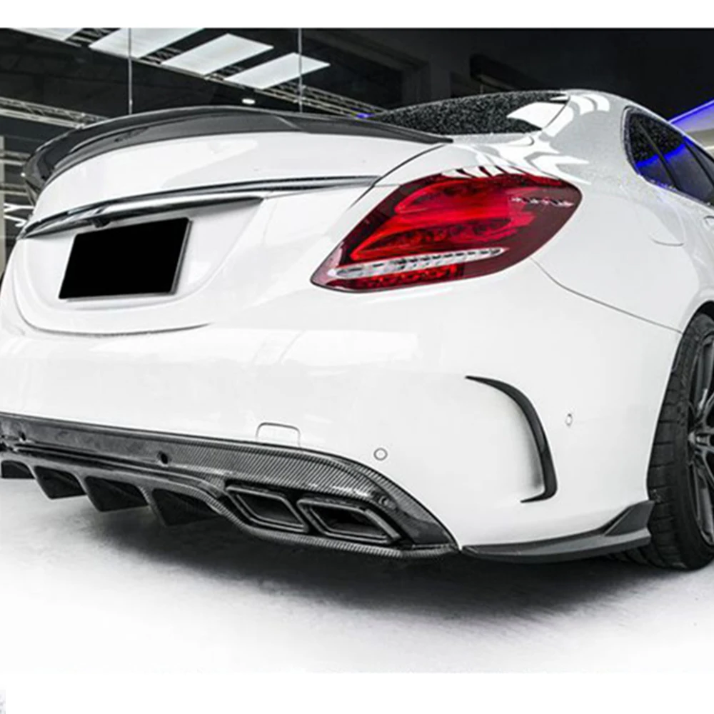 Боковой разветвитель заднего бампера из углеродного волокна фартуки для Benz W205 S205