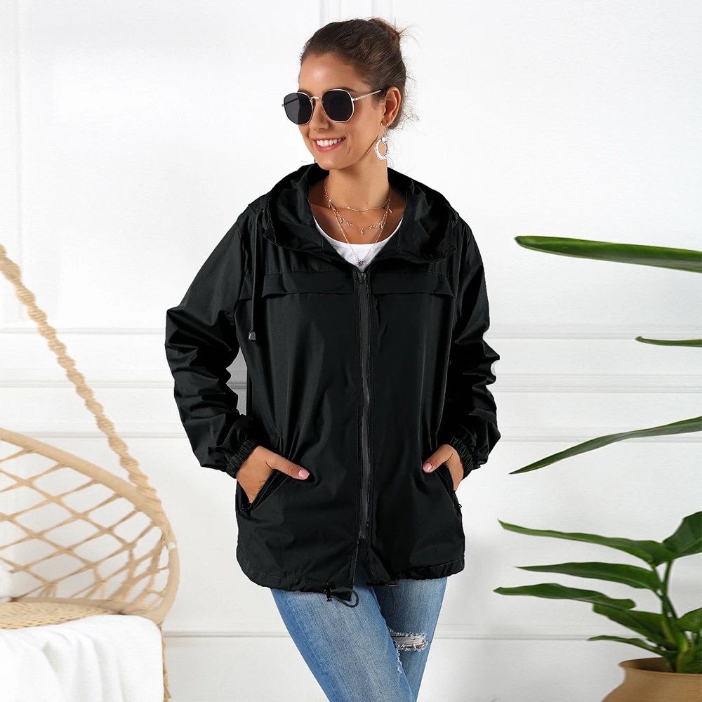 Женское пальто с длинным рукавом водонепроницаемые куртки капюшоном весна 2020