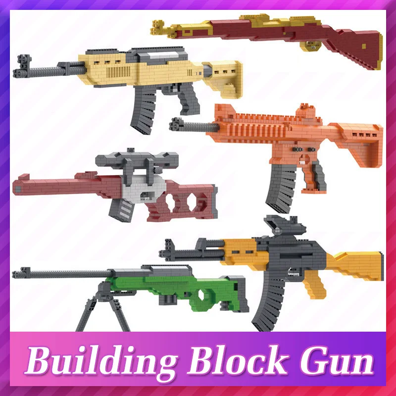 

Модель городского пистолета, строительные блоки, Военный Набор 2021, сборка «сделай сам», оружие, игра для стрельбы, кирпичи, городской пистол...