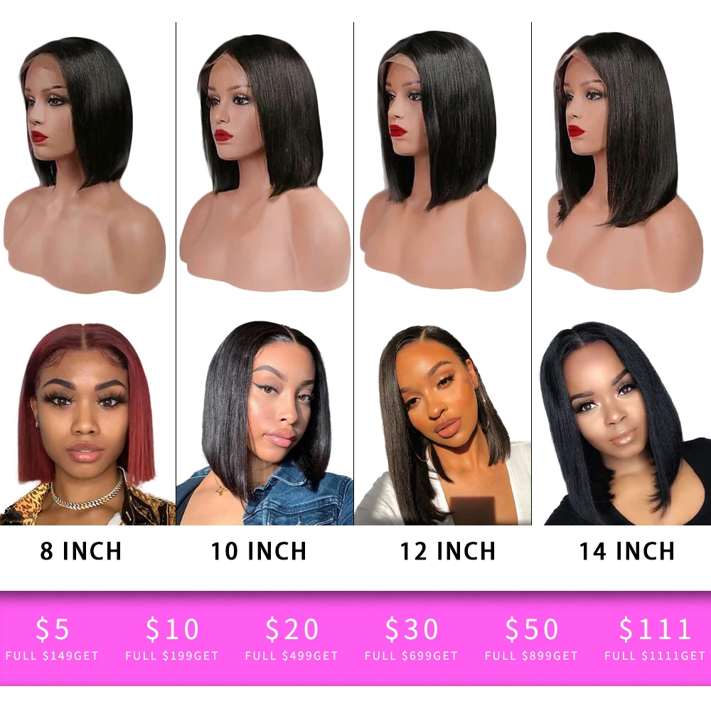 Боб Синтетические волосы на кружеве Парики Малайзии человеческих волос парики с