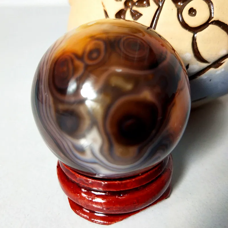 35-40mm Natural silk agate balPalm playing with palm court stonel home decorated chakra healing crystal | Дом и сад