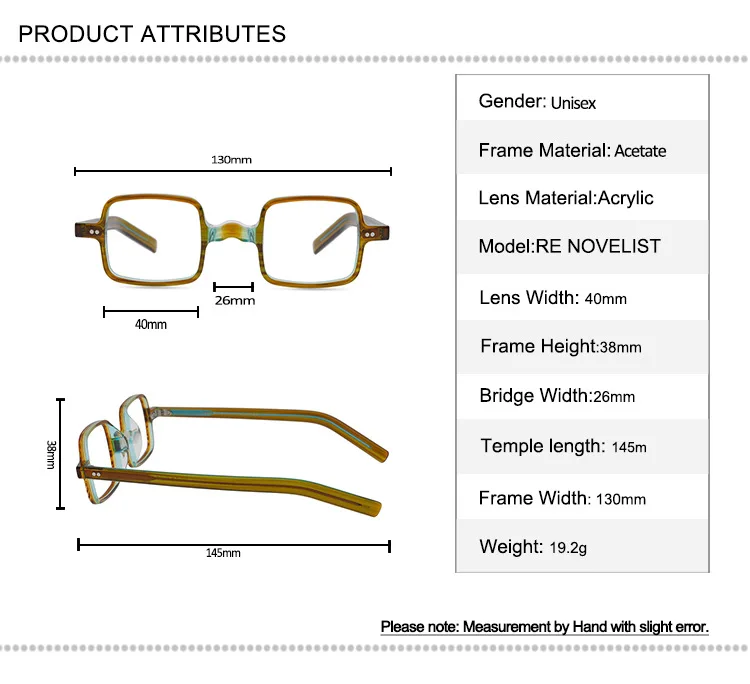 

Progressive Multi-focal Lens Acetate Square Glasses Frame Vintage Women Optical Eyewear See Near Far Reading Eyeglasses Men