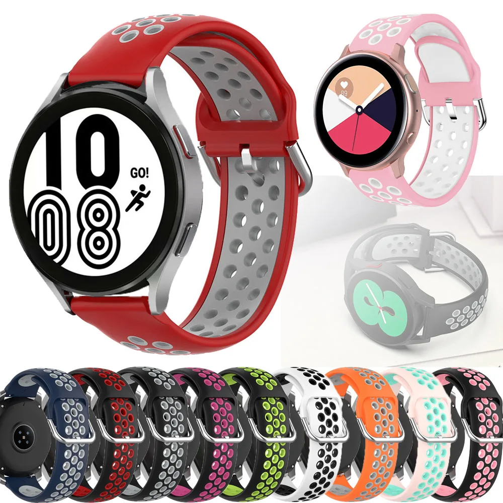 

Strap For Samsung Galaxy Watch 4 classic 46 42mm smartwatch Silicone Ridge Sport Bracelet Gear S2 S3 Active 2 3 45mm Accessories