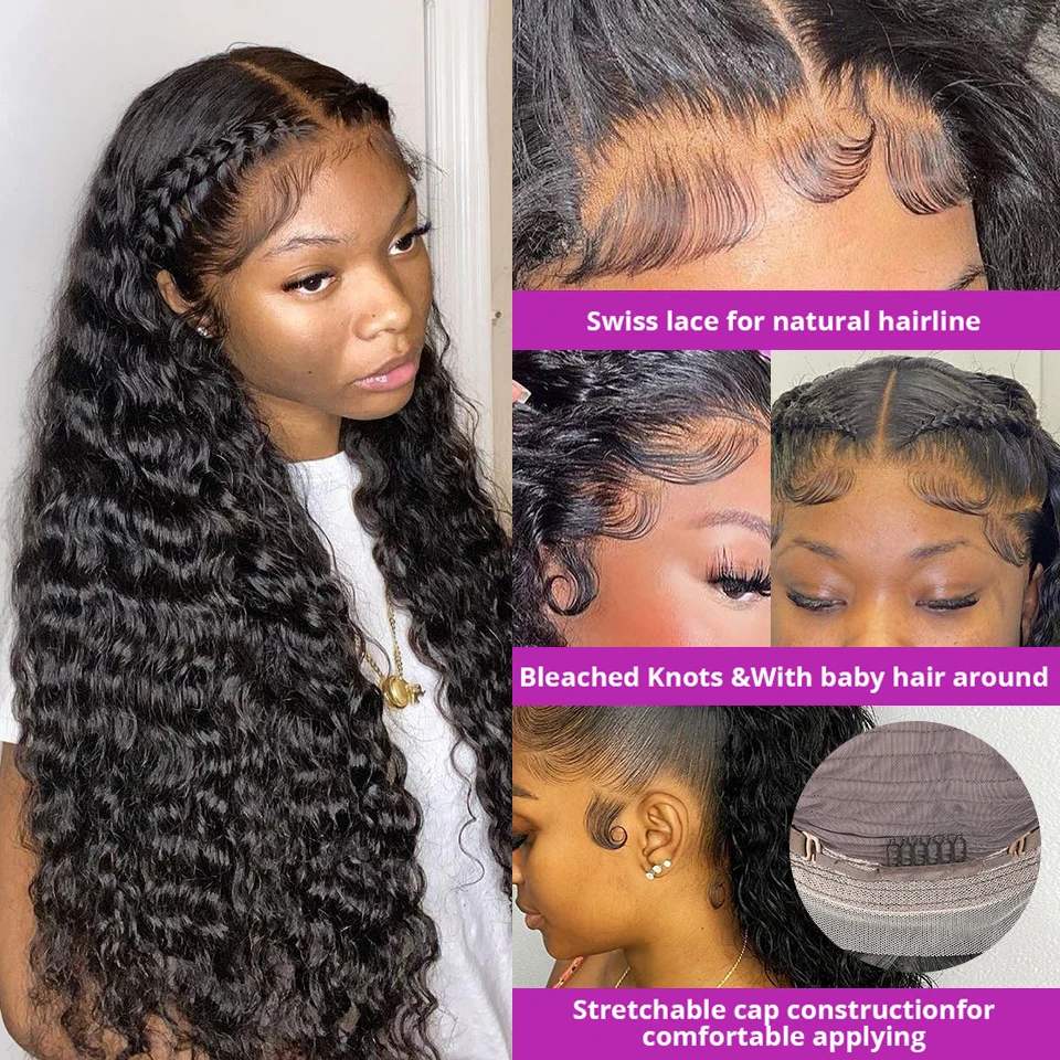 Парик из натуральных вьющихся волос 30 Дюймов 5 Х5 дюймов | Шиньоны и парики