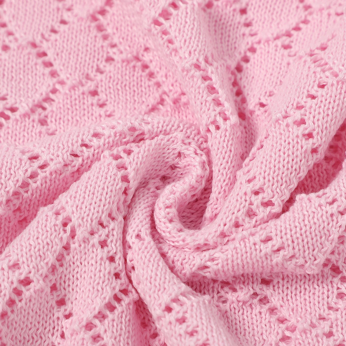 Одеяло вязаное для новорожденных мальчиков и девочек Пеленальное 100*80 см