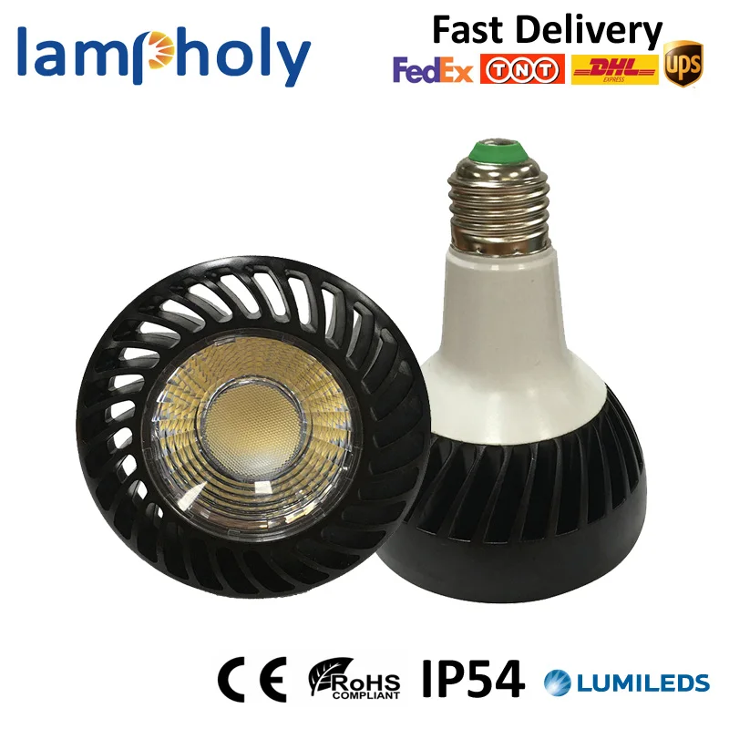 Черный цвет par30 светодиодные лампы 32 Вт Высокая яркость металлические галогенные