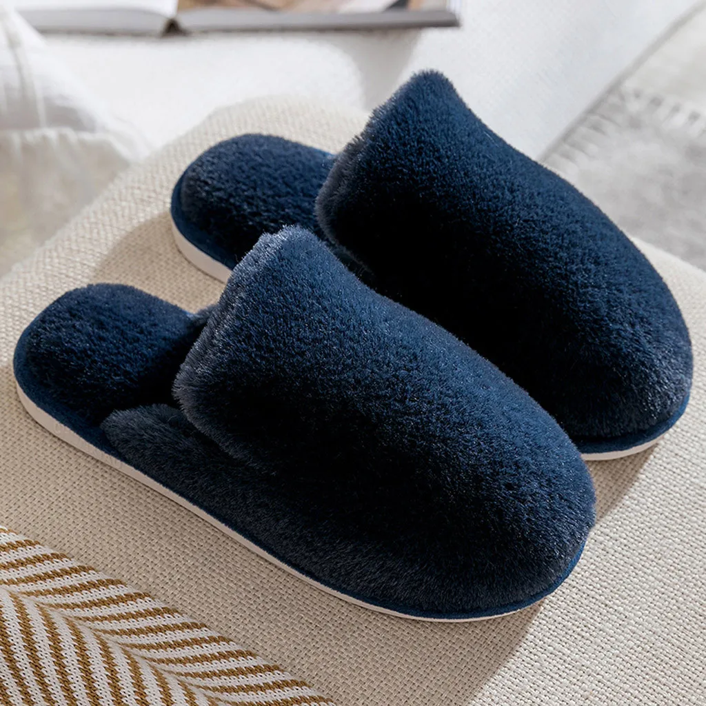 Женские и мужские хлопковые тапочки на толстой подошве очень теплые домашние