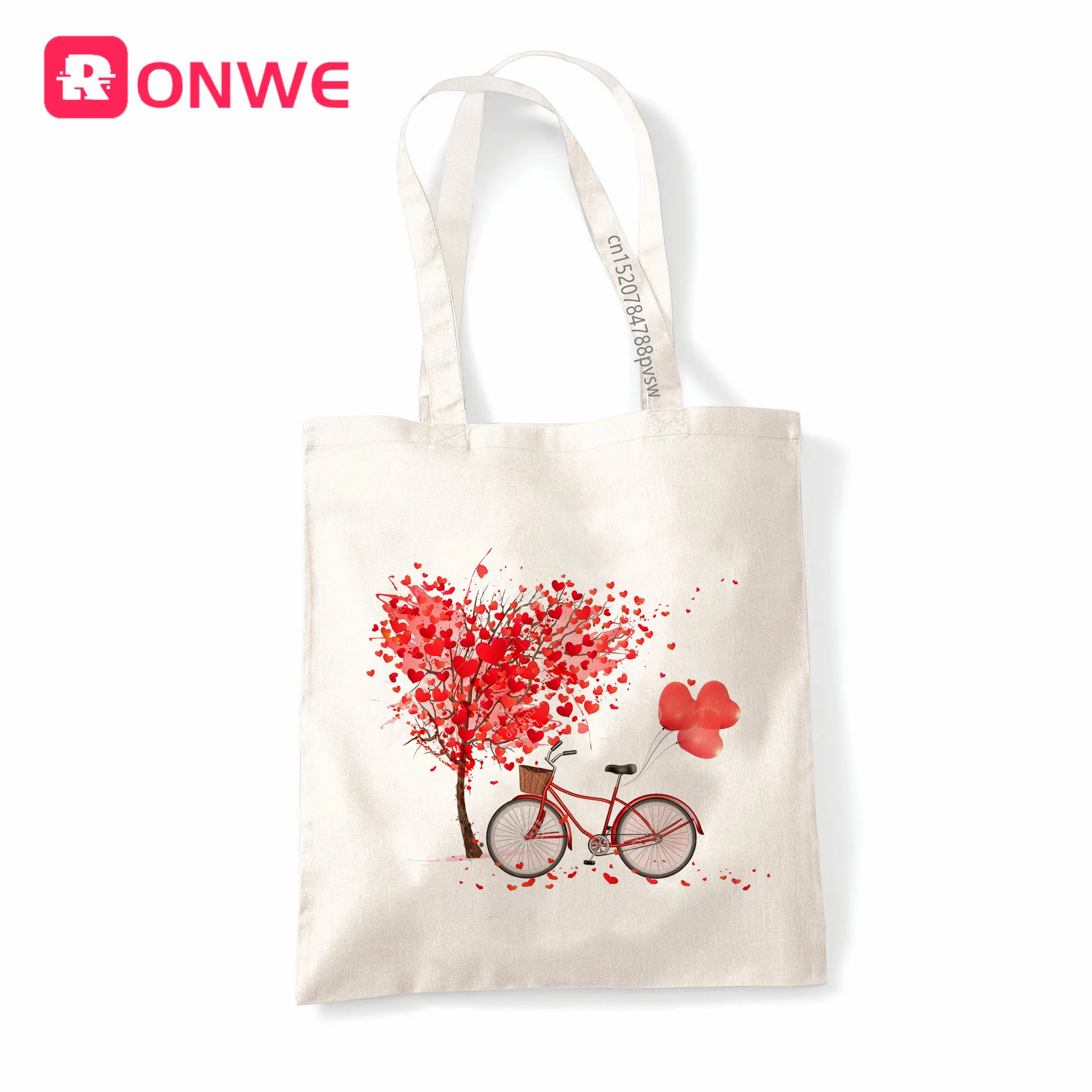 Велосипедов Vogue Heart Цветочный принт многоразовые Для женщин покупок Сумки холсты