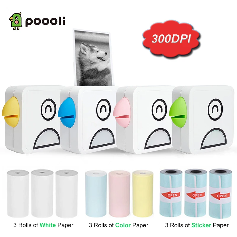 Термальный принтер для этикеток Poooli L2 фотопринтер Портативный беспроводной