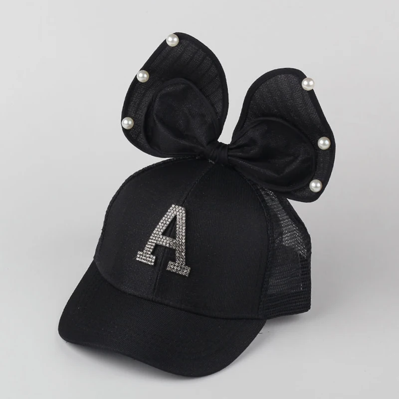 Детская бейсболка с большим бантом жемчугом | одежда и обувь