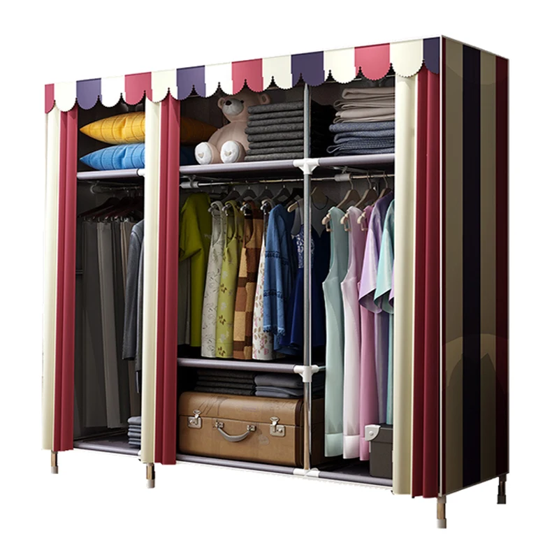 Прочный портативный шкаф для одежды из нержавеющей стали усиленный складной