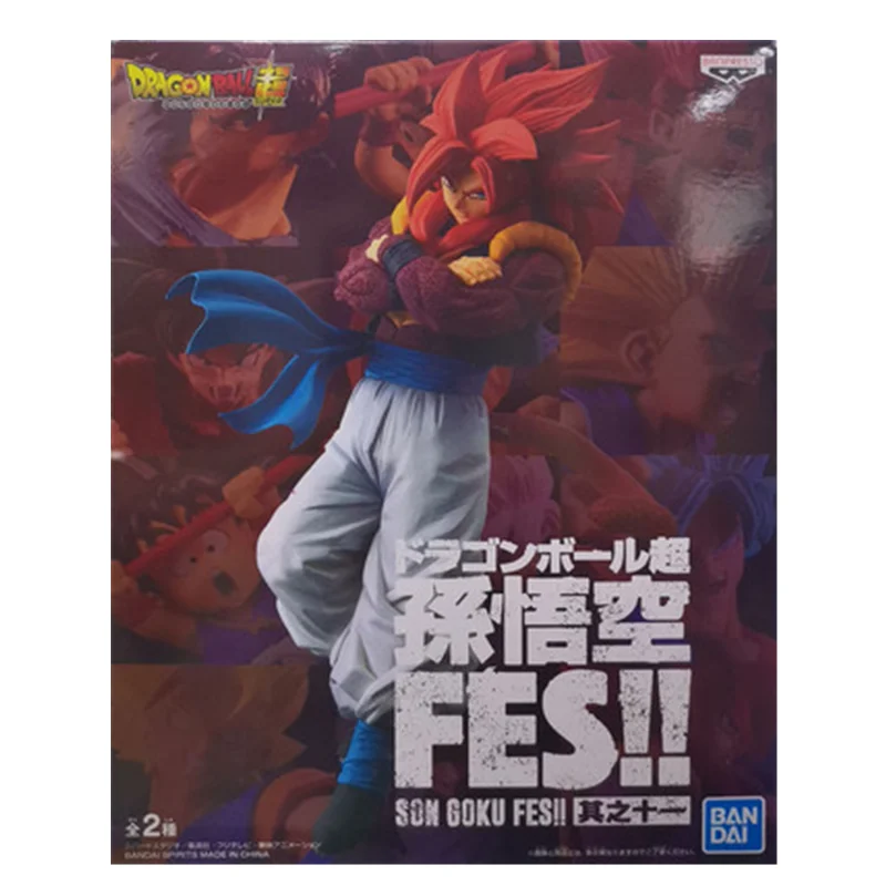 

20CM Original Bandai Scenery Figure Anime Dragon Ball FES One of Its Eleven Super Saiyan 4 Gogeta Boxed Toy Birthday Gift