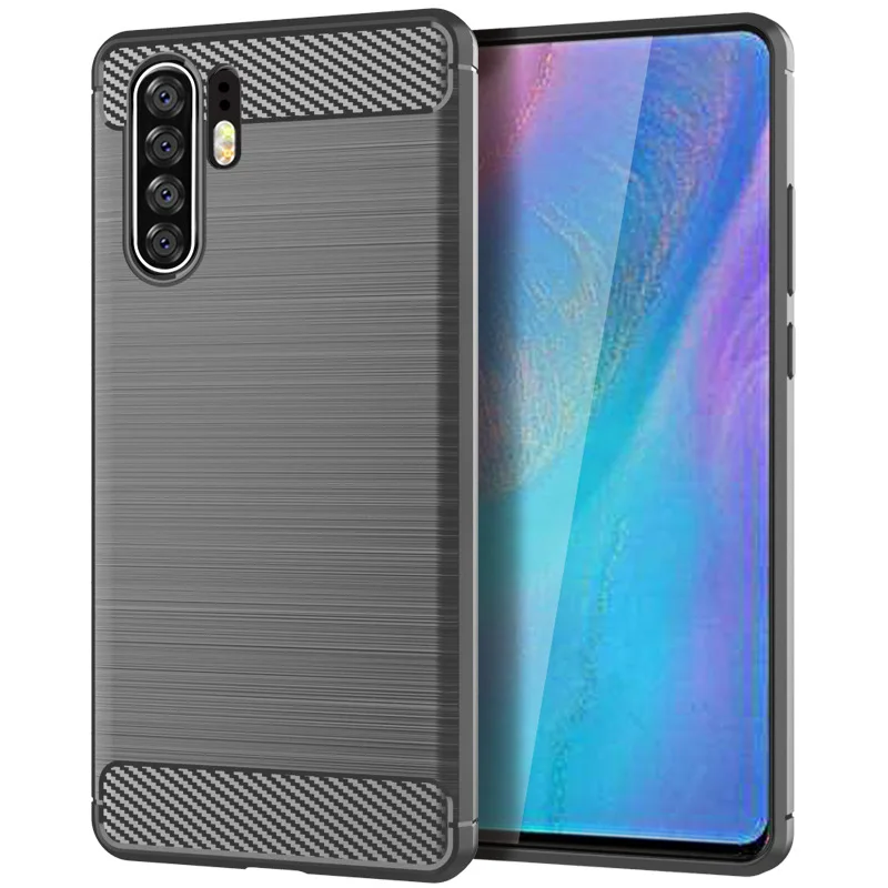 Для huawei P20 P30 Pro Чехол Мягкий бампер из углеродного волокна ТПУ Силиконовая задняя