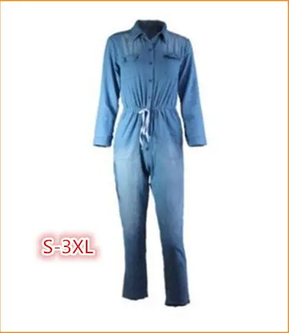 Fashion Denim Jumpsuits For Women 2021 Casual Long Sleeve Female Rompers Blue Ladies Jeans Playsuits Women Overalls