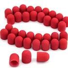 Колпачки для маникюра и педикюра 10*1513*19, 50 шт., красные шлифовальные головки для педикюра, аксессуары для дизайна ногтей, инструменты для маникюра и педикюра