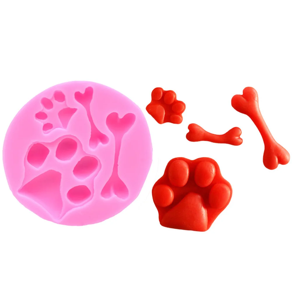 Dog Feet Footprint Bone Silicone Mold Fondant Cake Decoration Kitchen Cooking Tools Chocolate | Дом и сад