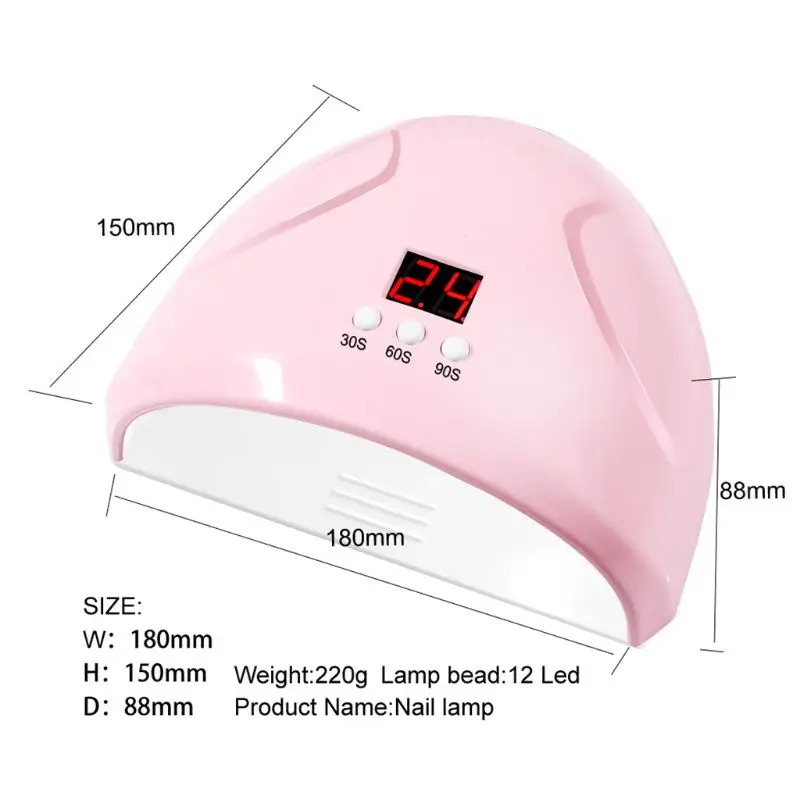 

36W Professional UV LED Nail Polish Dryer Lamp Gel Curing Light Intelligent Induction Dry Machine Home Beauty Salon Manicure Nai