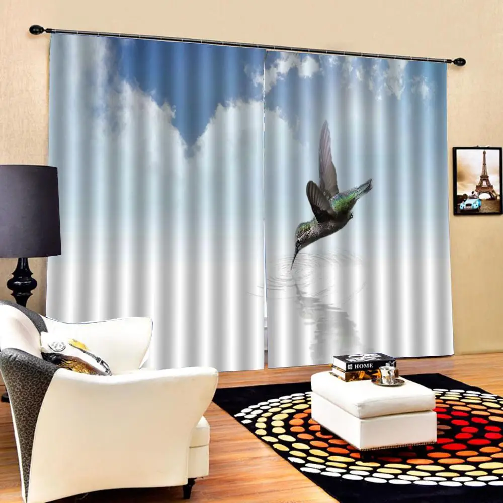 Индивидуальные 3D шторы птица из воды Летающий с сильными крыльями дикая природа