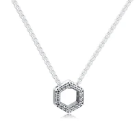gpy necklace sparkling hexagon necklaces sterling silver 925 jewelry women collares mujer naszyjnik colar joyas de plata