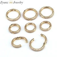10pcs micro pave cz spring buckle metal snap clasp round circle snap hook for jewelry key chain handbag fashion supply