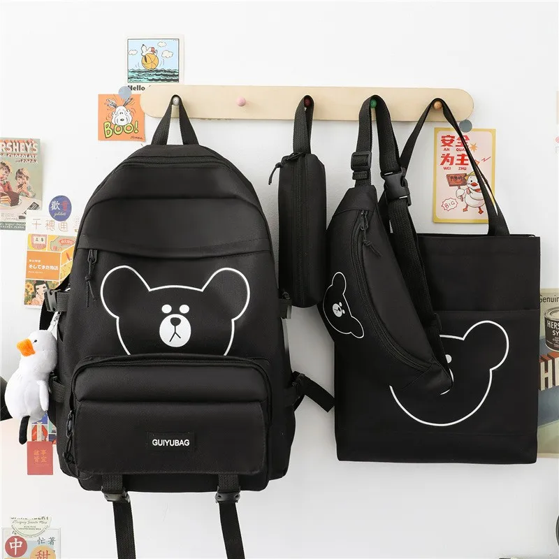 

Cute Women Backpack Kawaii School Bags Set For Teenage Girl 2022 New Canvas Female Travel Backpacks Children's Bookbag Rucksacks