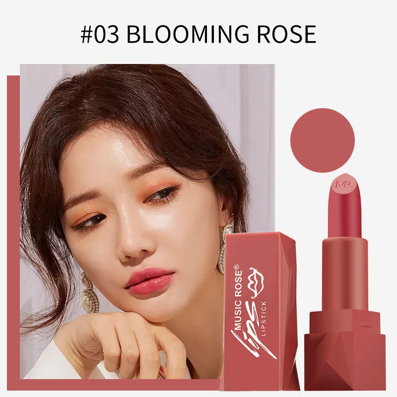 Музыка Роза новый 6 цветов красный матовый помада корейский макияж квадратная