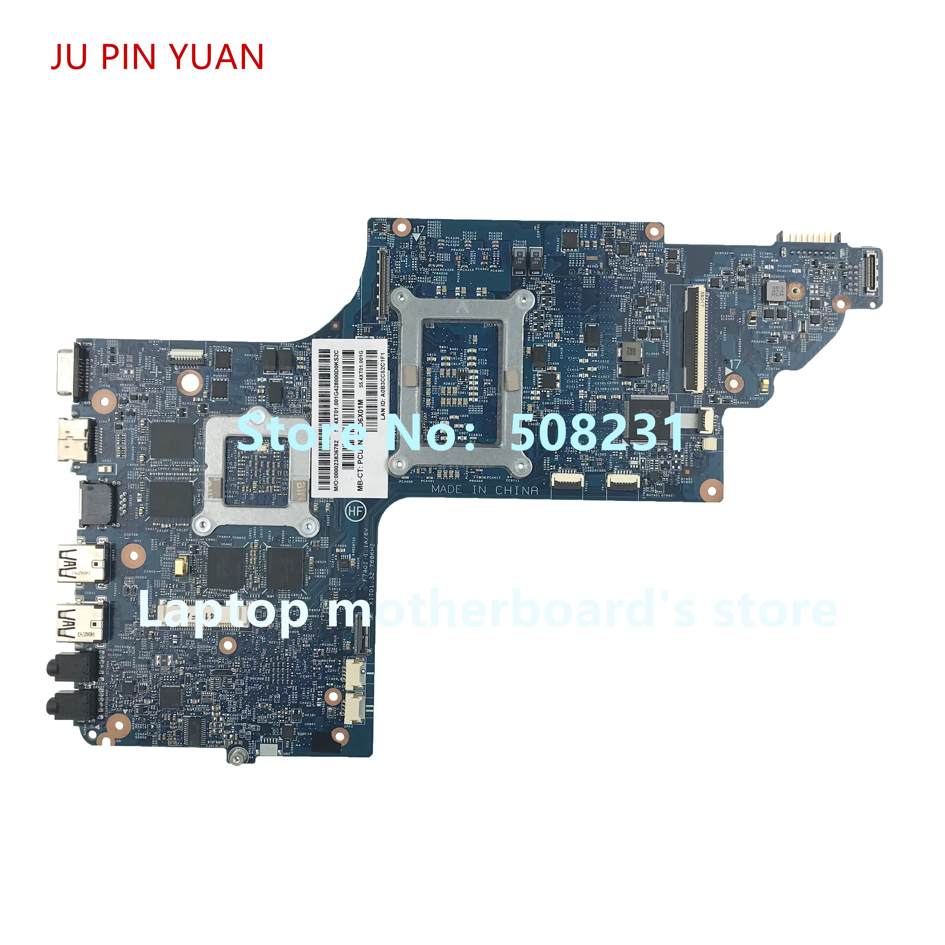 

JU PIN YUAN For HP DV6 DV6-7000 DV6T-7000 laptop motherboard 682174-501 682174-001 motherboard with 650M/2G 100% fully Tested