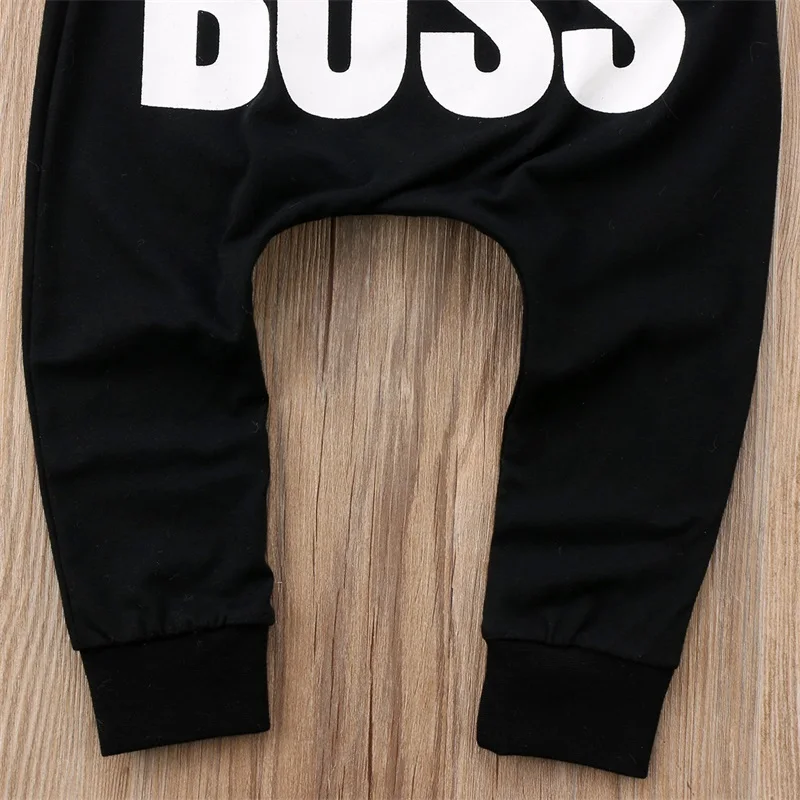 Pudcoco/штаны для мальчиков и девочек штаны с надписью BOSS Хлопковые Штаны-шаровары
