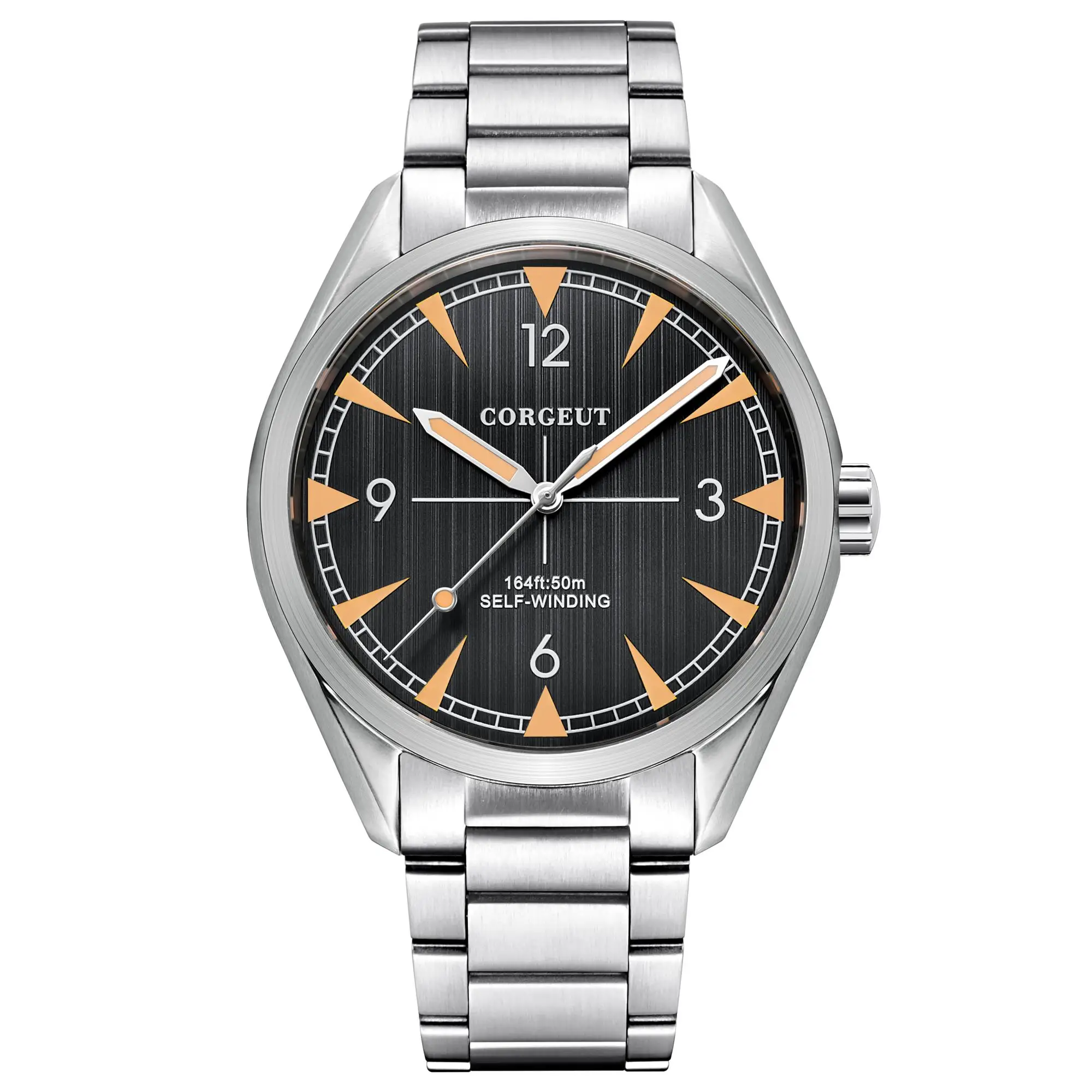 black dial Corgeut автоматические механические часы для плавания спортивные роскошные Лидирующий бренд Мужские часы Relogio Masculino 3021A - Цвет: black dial