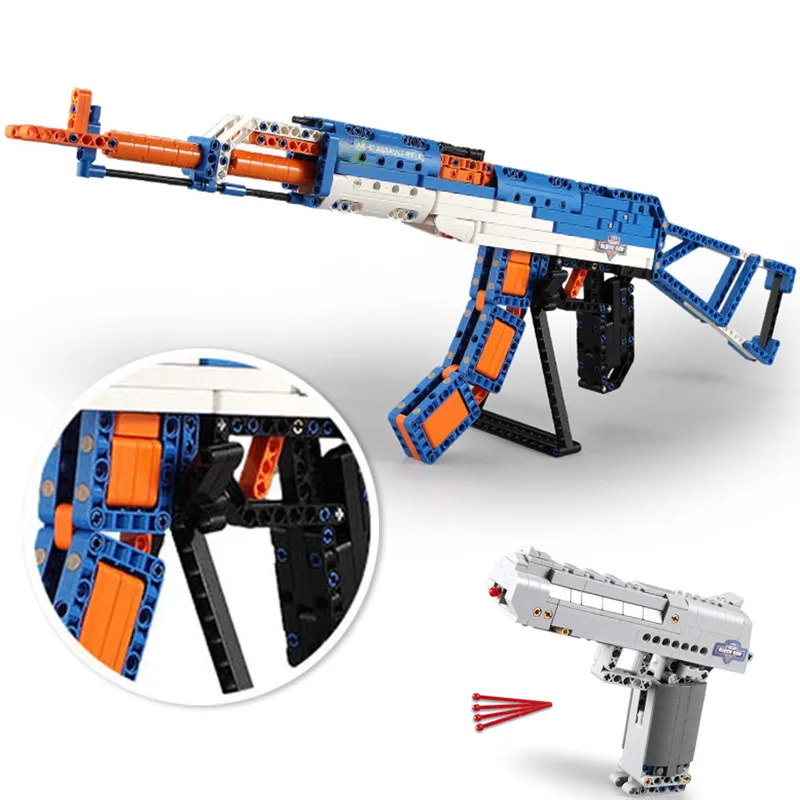 Конструктор совместимый с блокировкой военного пистолета Desert Eagle AK 47 M1 .30 Калибр