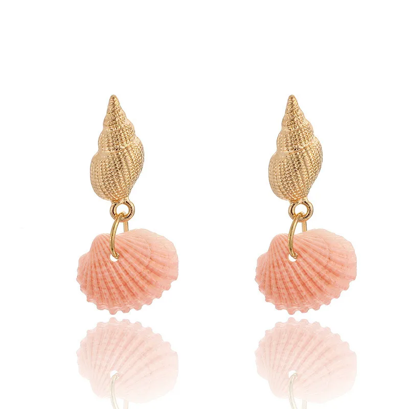 Мульти Цвет море серьги-капли из ракушки для женщин в форме раковины золото