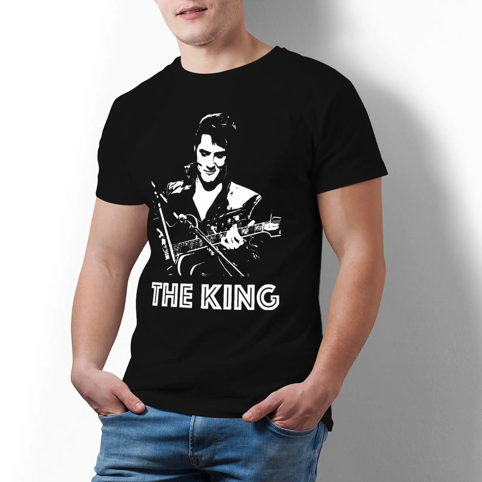 

Футболка мужская хлопковая с графическим принтом, милая уличная одежда с коротким рукавом, в стиле рок-н-ролл, 5xl