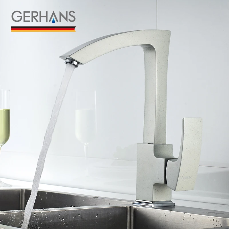 GERHANS Faucet K14014W Смеситель для кухни с гайкой Цвет: Молочный|Смесители кухни| |