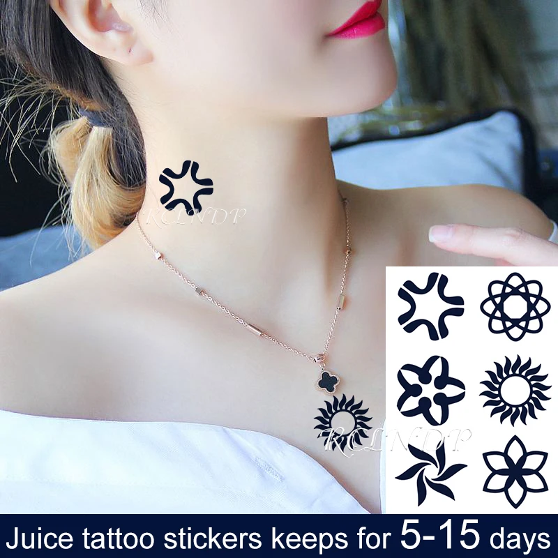 Водостойкая Временная тату-наклейка с соком геометрическая форма флэш-тату