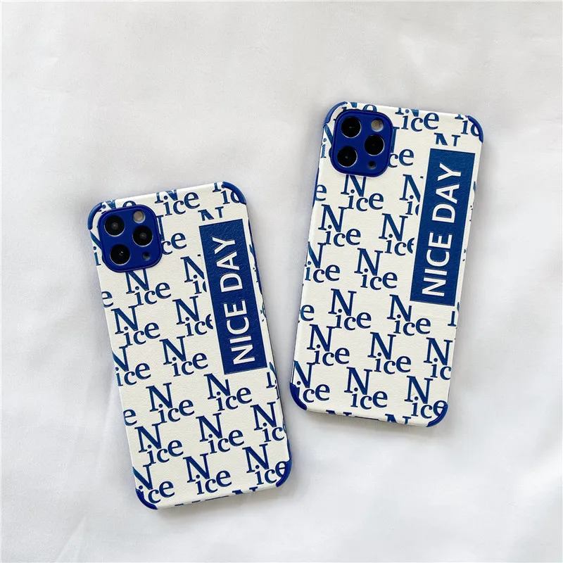 

Luxury Fashion Design Letter Phone Case For Iphone 11 Pro Max 12 Pro Mini XR XS 8 X 7 Plus Nice Day Shockproof Silicone Cover
