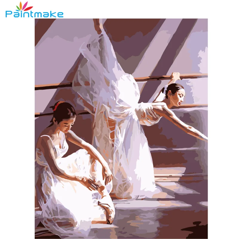 Paintmake Portrait DIY Painting By Numbers Oil On Canvas Ballet dancer Home Room decor Art Picture Gifts G400 | Дом и сад