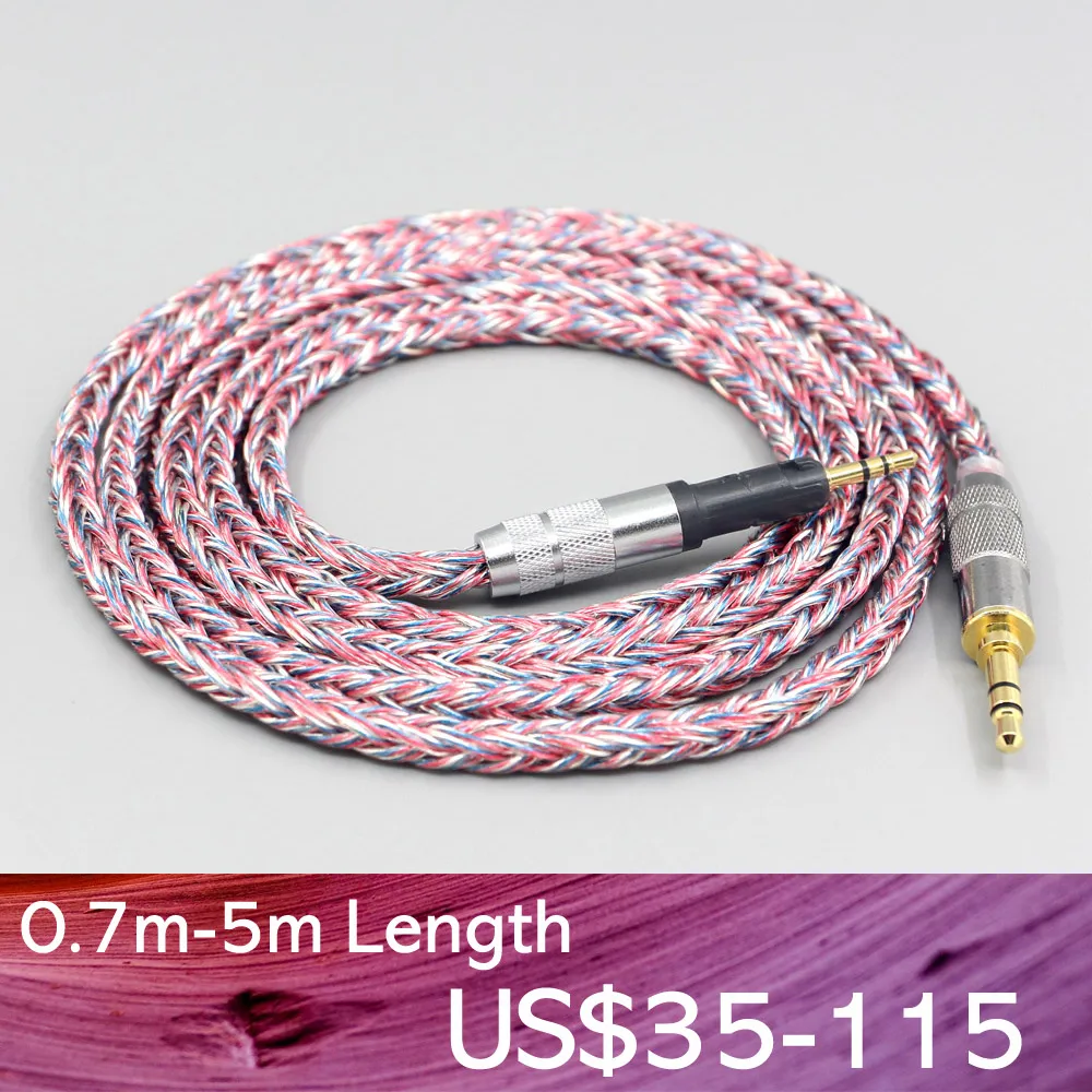 

LN007604 16 Core Silver OCC OFC Mixed Braided Cable For Audio Technica ATH-M50x ATH-M40x ATH-M70x ATH-M60x Earphone Headphone