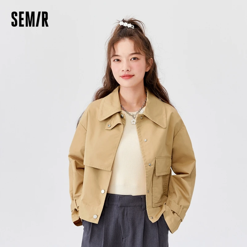 

Женская короткая куртка SEMIR, повседневная однотонная куртка, для осени, 2021